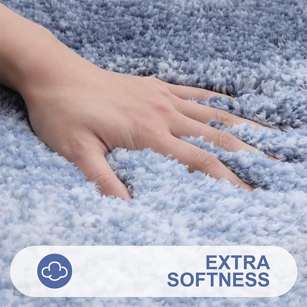 Luxury Bath Mat U-Shaped Bathroom Rugs Extra Soft Absorbent Microfiber Foot Mat Non-Slip Plush Toilet Rugs Shower Carpet