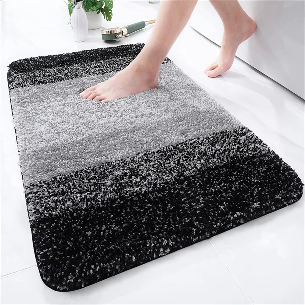 Luxury Bath Mat U-Shaped Bathroom Rugs Extra Soft Absorbent Microfiber Foot Mat Non-Slip Plush Toilet Rugs Shower Carpet