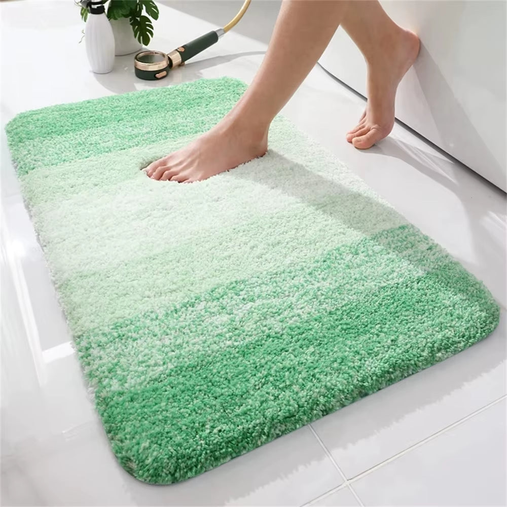Luxury Bath Mat U-Shaped Bathroom Rugs Extra Soft Absorbent Microfiber Foot Mat Non-Slip Plush Toilet Rugs Shower Carpet